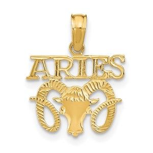 Million Charms 10k Yellow Gold Small ARIES Zodiac Charm Pendant